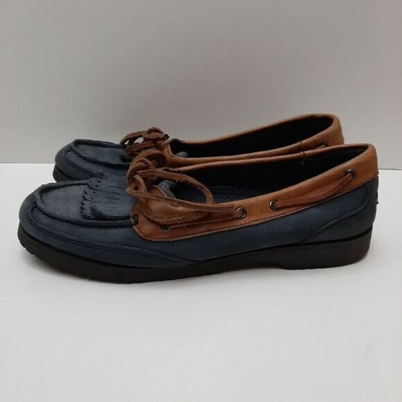 Stylish Blue and Brown Women's Loafers - Picture 8 of 16